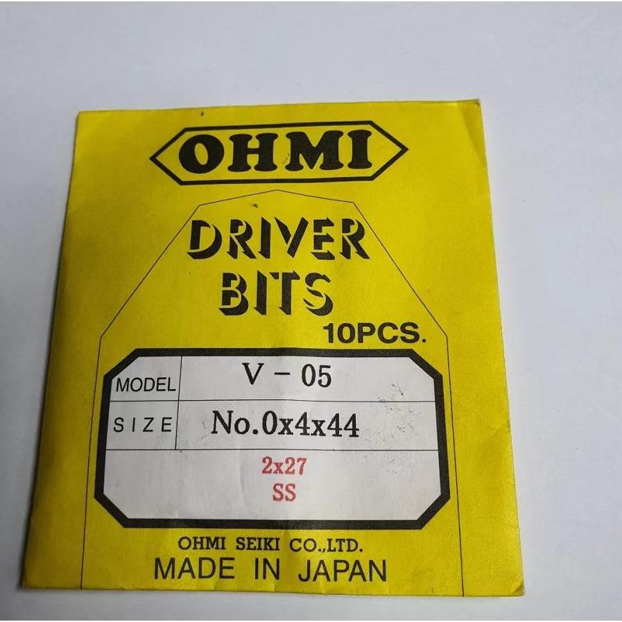 OHMI半月尾缺十字电动螺丝刀头批咀V-05 No.0x4x44(2x27)/ 64 1.8