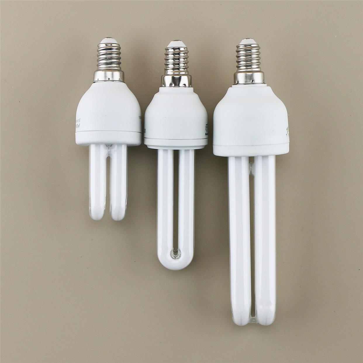 2U直管E14小螺口节能灯 2U3U小口E14白光黄光3W5W7W8W9W11W13W15W