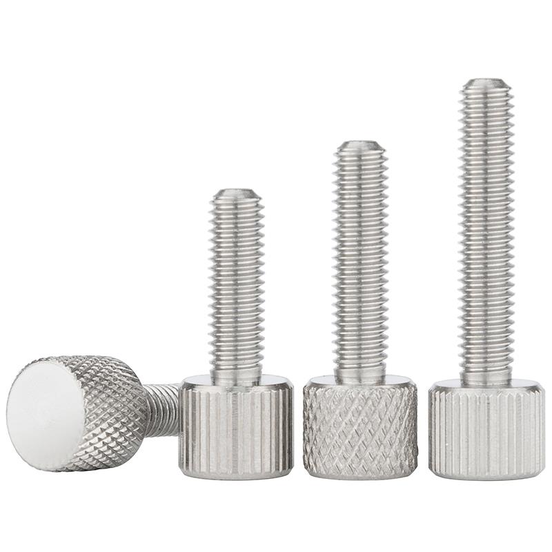 304不锈钢手拧螺丝圆形单头滚花螺钉平头小头螺丝钉M2M3M4M5M6M8