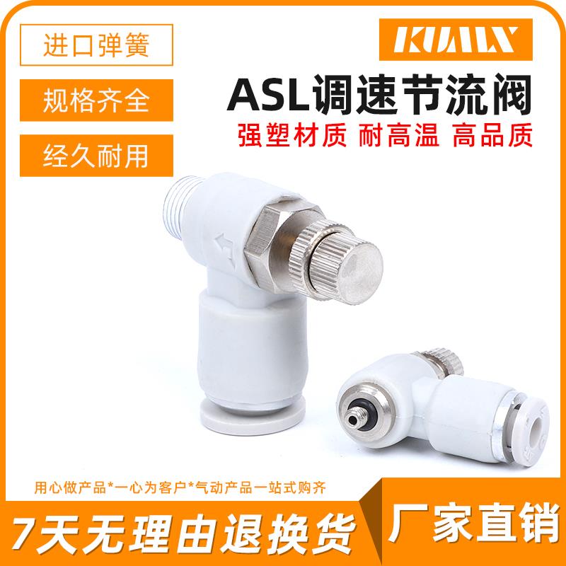 SC/SL6-01/SL8-M5/SL8-02/SL10-03/SL12-01白色可调L型节流调速阀