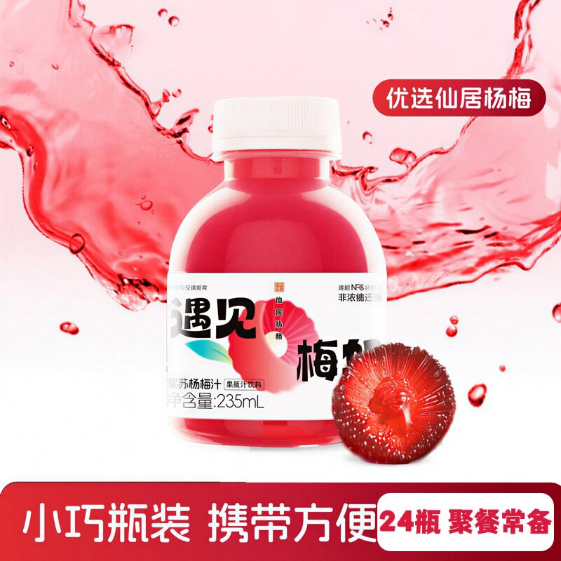 遇见美好 神仙大农紫苏杨梅汁畅饮无负担235ml*24瓶仙居杨梅汁4箱