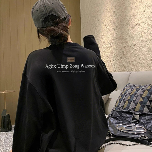 秋冬季纯棉长袖t恤女上衣打底衫