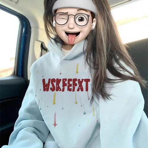 纯棉银狐绒秋冬加绒加厚卫衣女