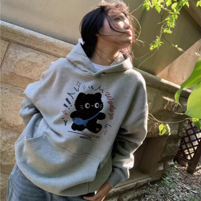 连帽卫衣女小个子秋冬加绒加厚