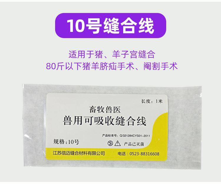 急速发货兽用可吸收缝合线外科手术宠物猪牛蛋白线羊肠线埋线可吸