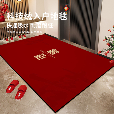 硅藻泥入户门结婚专用地垫2025新款现代简约防滑地毯进门口脚垫