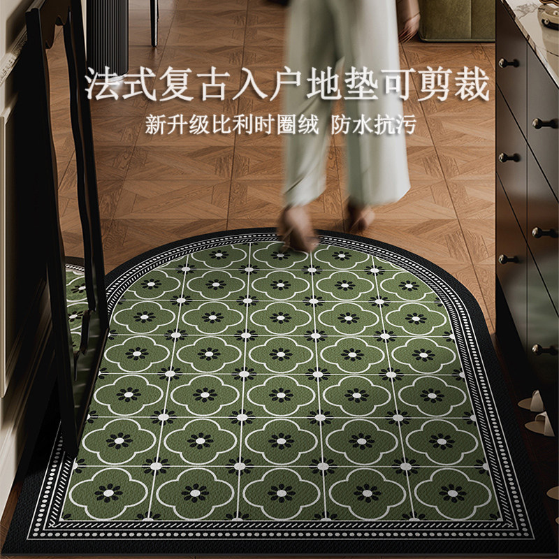 法式覆古入户门圈绒地垫玄关进门防滑耐脏地毯防水防尘免洗脚垫