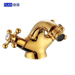全铜家用金色双把妇洗器面盆M龙头浴室冷热水龙头 欧式