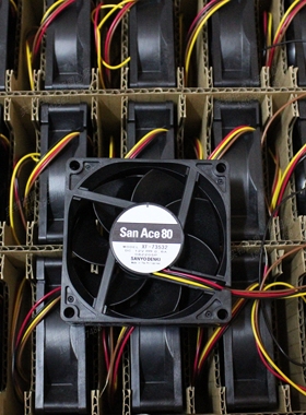 全新三洋 9GA0812P4J001/008 12V 0.6A 8cm 8025 4线温控机箱风扇