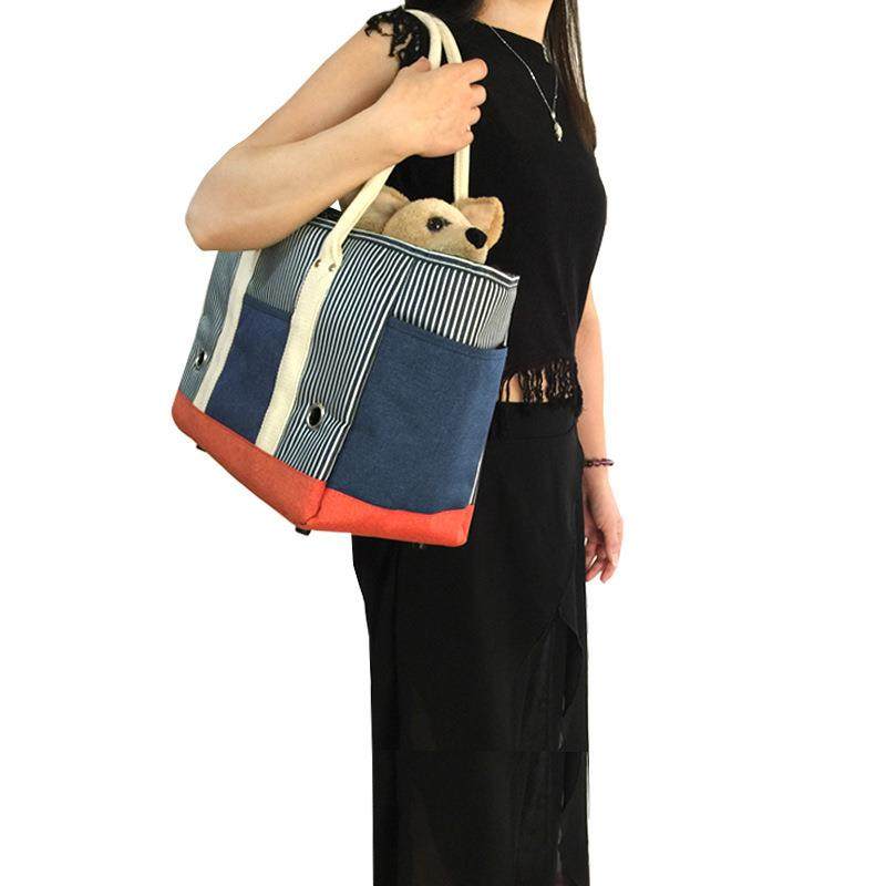 狗狗猫户外时尚条纹单肩包宠物背包 可折叠宠物包手提包,宠物/宠物食品及用品,背包/箱包,淘宝优惠券,粉丝福利购,淘宝优惠卷