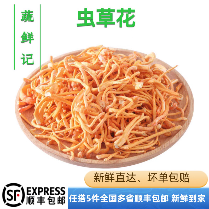 虫草花新鲜货北虫草湿草菇孢子头菌菇煲汤火锅食材非干货500g/包
