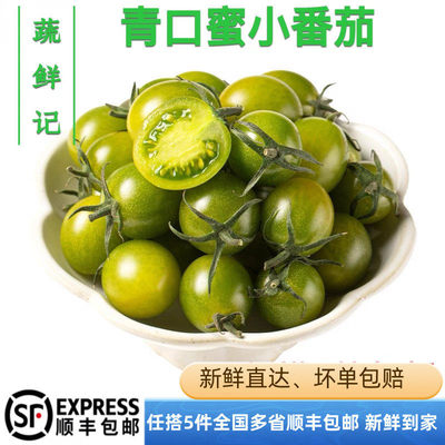 现摘现发青色小番茄绿色樱桃圣女果青口蜜当季新鲜水果小柿子