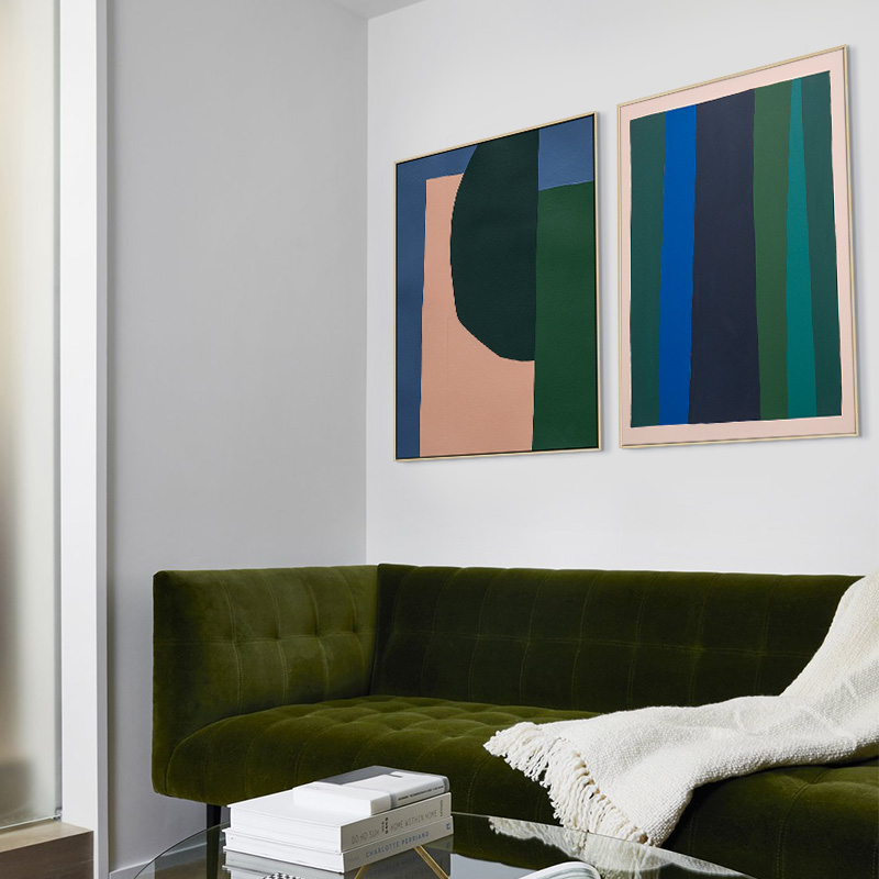 速发色块艺术画抽象客厅装饰画现代简约沙发背景墙画墙上装饰创意图片