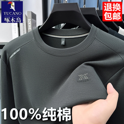 啄木鸟男士高档圆领长袖t恤体恤T
