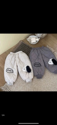 儿童裤子2025新款男童女童冬季加绒加厚保暖棉裤宝宝冬装棉裤