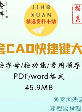 CAD快捷键大全常用命令电子版壁纸键盘按键文档功能绘制编辑PDF