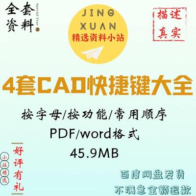 CAD快捷键大全常用命令电子版壁纸键盘按键文档功能绘制编辑PDF