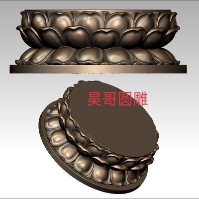 立体图3d模型打印扫描图stl/obj四轴圆雕木雕摆件莲花台底座立体