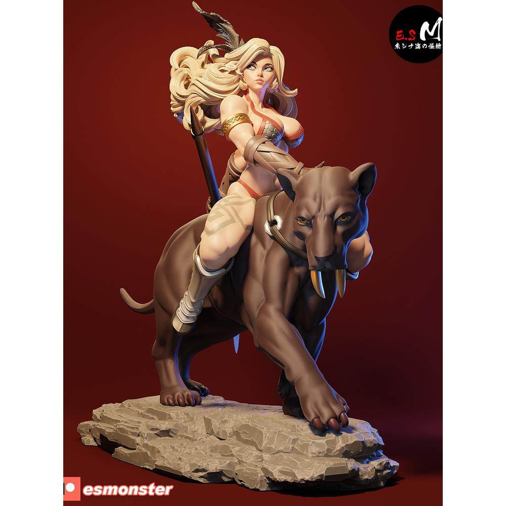 亚马逊女战士Amazon骑豹女孩NSFW版 STL文件图纸3D可打印模型素材