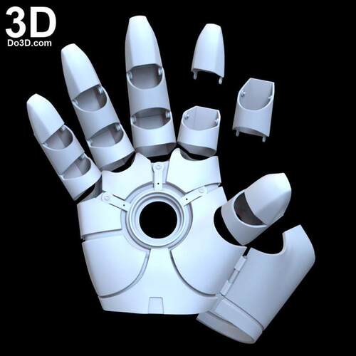 钢铁侠金属手掌3D可打印图纸素材模型手办STL格式源文件