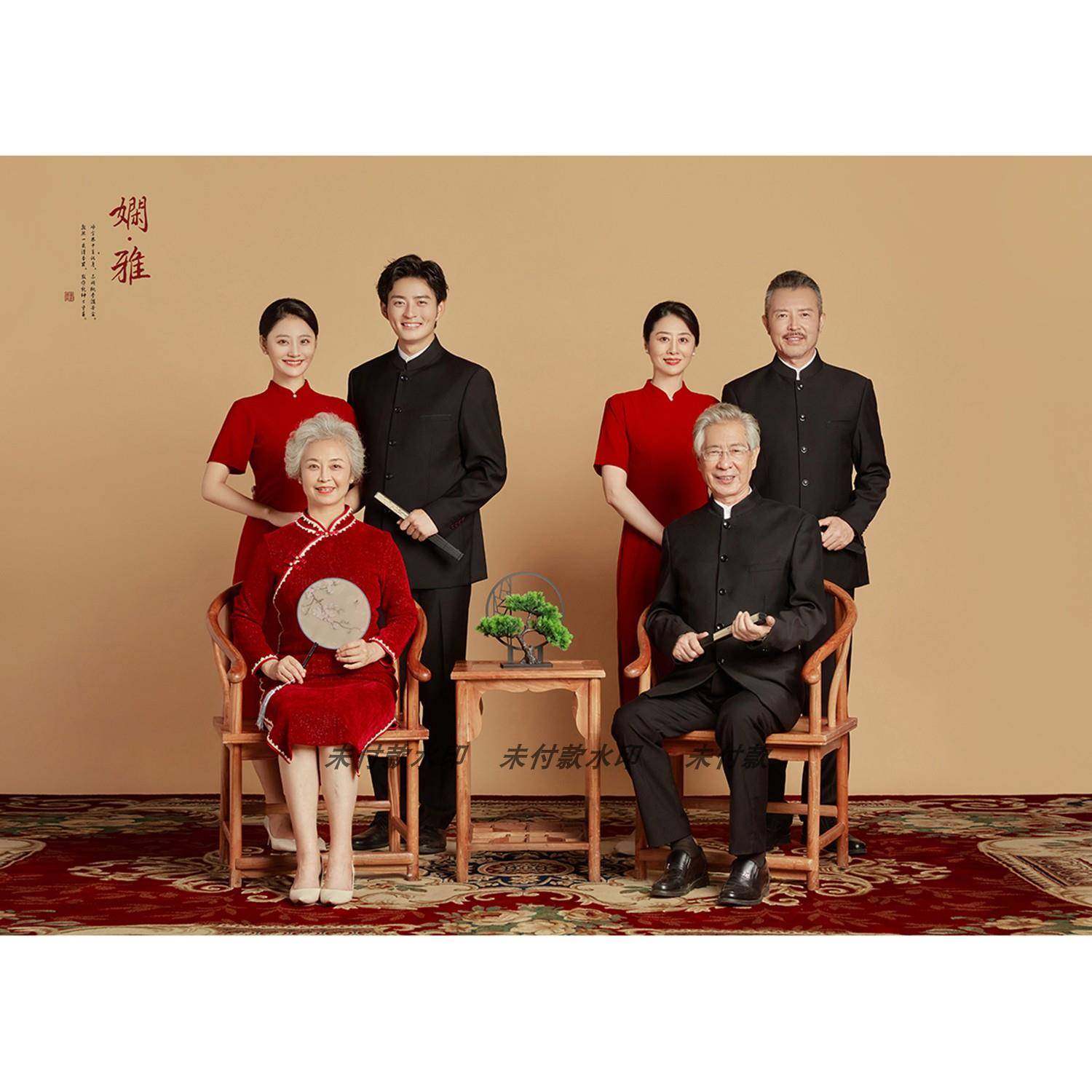 全家福样片国风中式旗袍工笔画亲子样片放大红色喜庆全家合影651,商务/设计服务,设计素材/源文件,淘宝优惠券,粉丝福利购,淘宝优惠卷