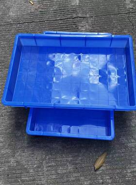 现货400*330*60蓝色塑料方盘 长方形物料盘 加厚pp塑胶托盘