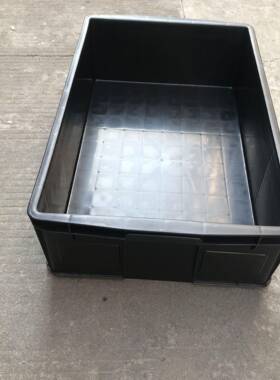 现货供应pp塑料防静电胶箱 660*405*160黑色塑料周转箱可烫金丝印