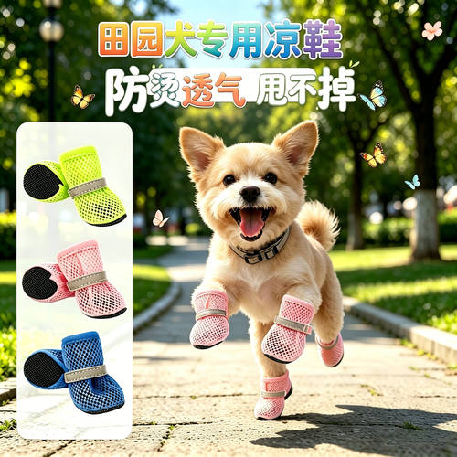 田园犬专用狗狗凉鞋小狗鞋子夏天透气宠物小型犬狗软底甩不掉夏季