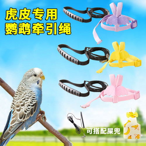 虎皮专用鹦鹉屎兜牵引绳尿不湿超轻放飞绳飞行外出背带训遛鸟神器