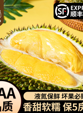 正宗马来西亚D101红肉榴莲液氮冷冻带壳整果进口水果顺丰包邮新鲜