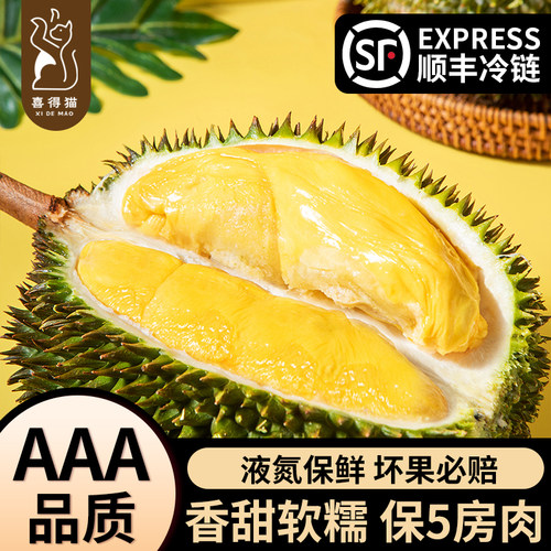 喜得猫马来进口树熟液氮红肉榴莲