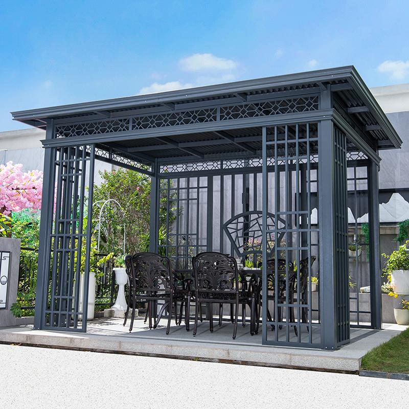 户外凉亭庭院新中式遮阳棚现代露天台休闲铝合金室外别墅花园亭子