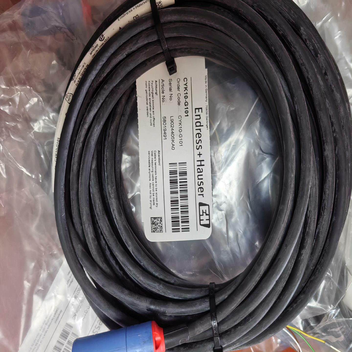 【议价】e+h PH电极连接线CYK10-G101 全新剩余5根