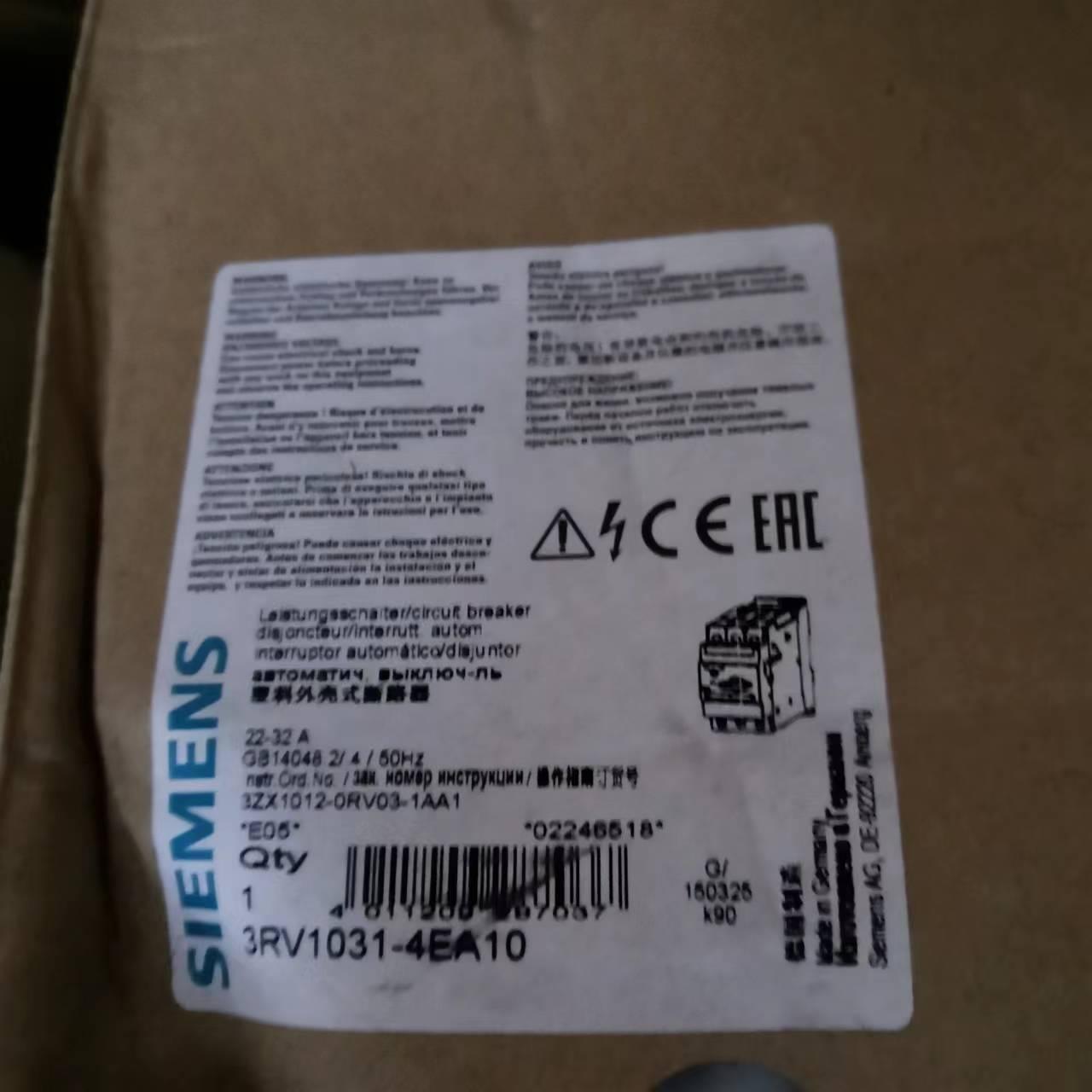 【议价】西门子3RV1031-4EA10 3zx1012-0RV0