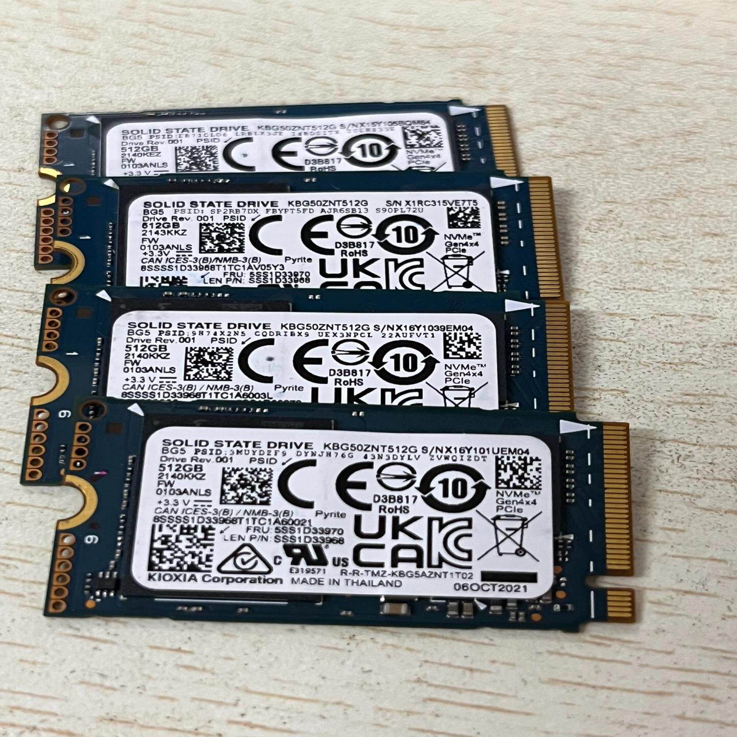 【议价】东芝bg5 512G PCIE NVME M2 2242拆机