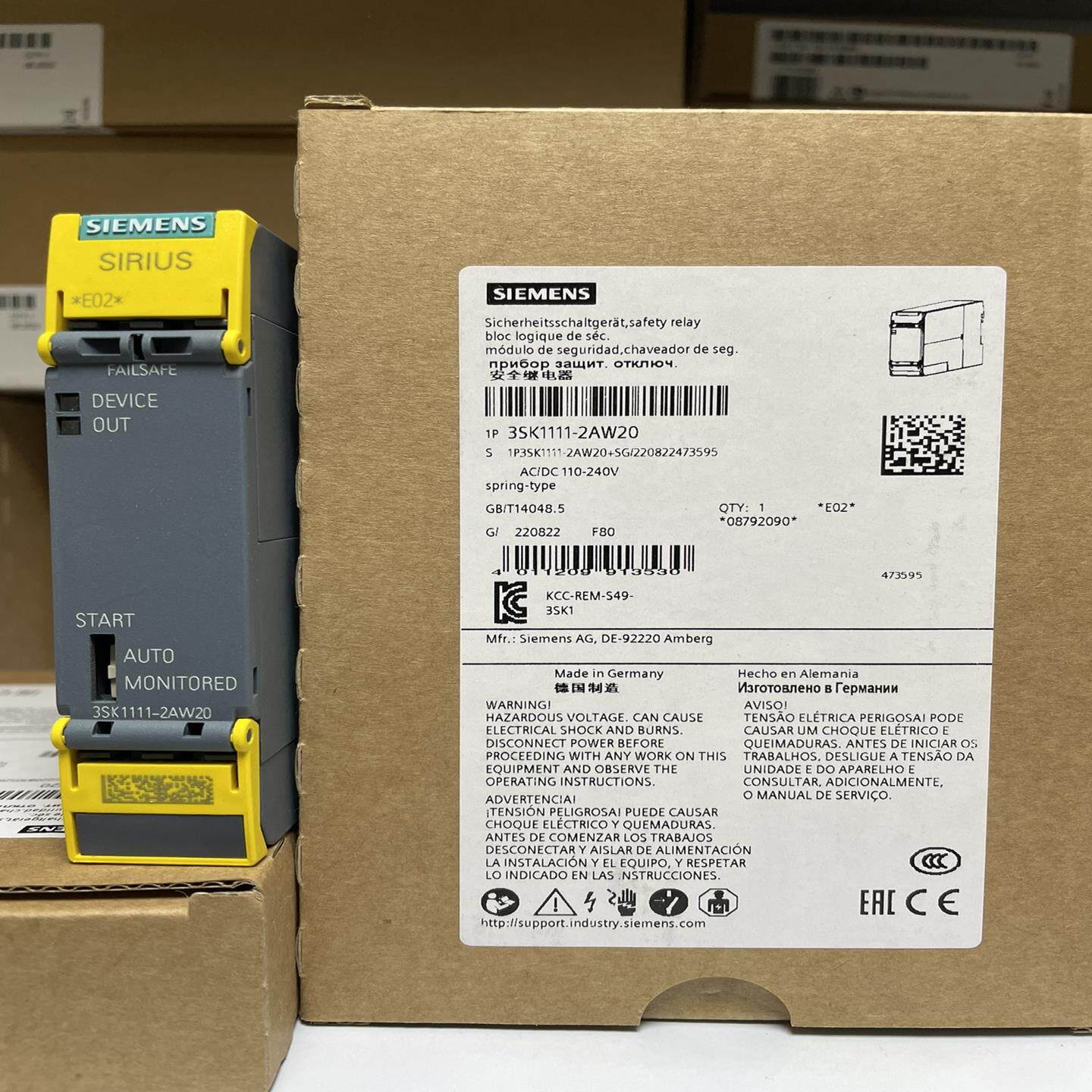 【议价】3SK1111-2AW20  SIRIUS 安全开关设备 标