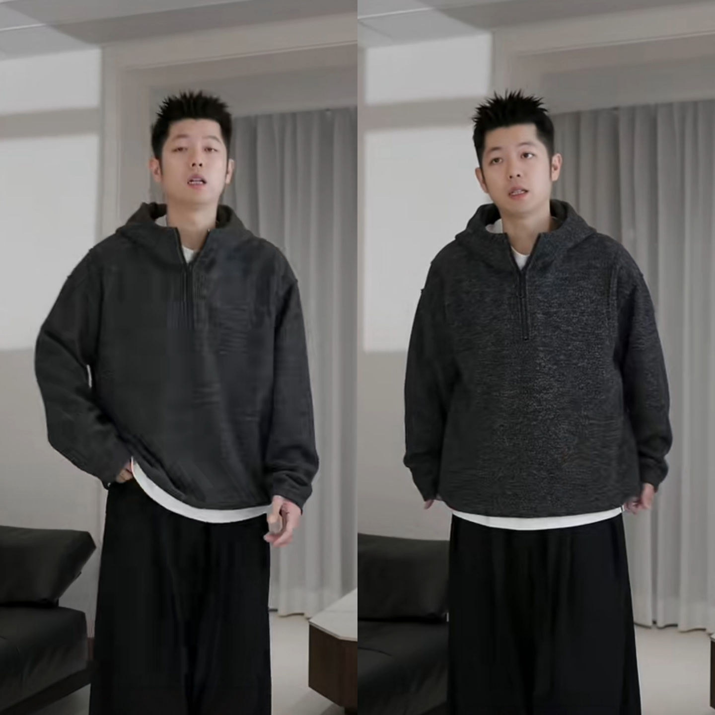 半拉链休闲老钱风卫衣男士