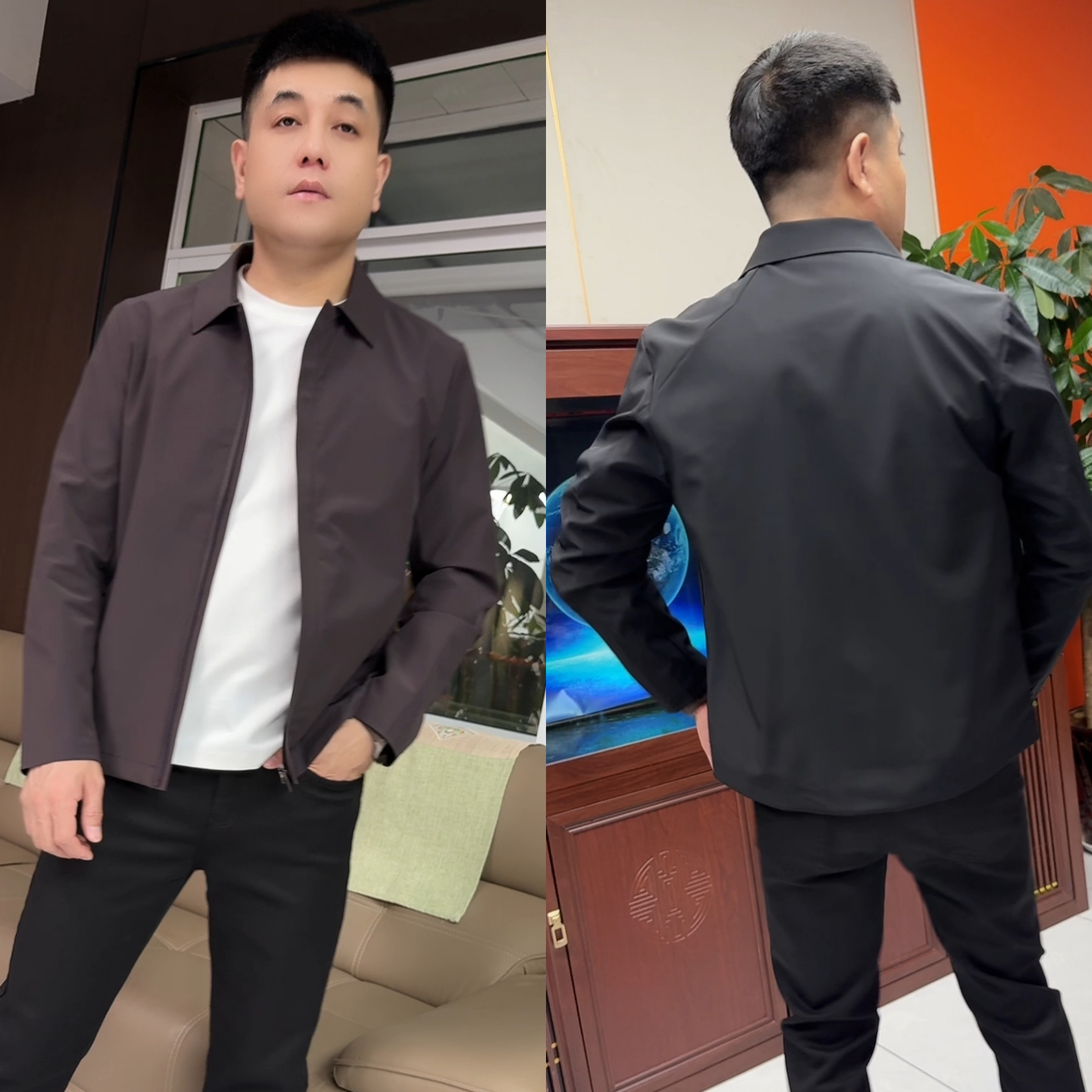 秋季新款男士时尚简约休闲夹克