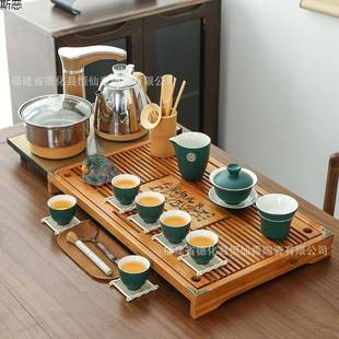 家用全自动整套功夫办公室一体茶台跨境 茶盘茶具一整套带烧水套装