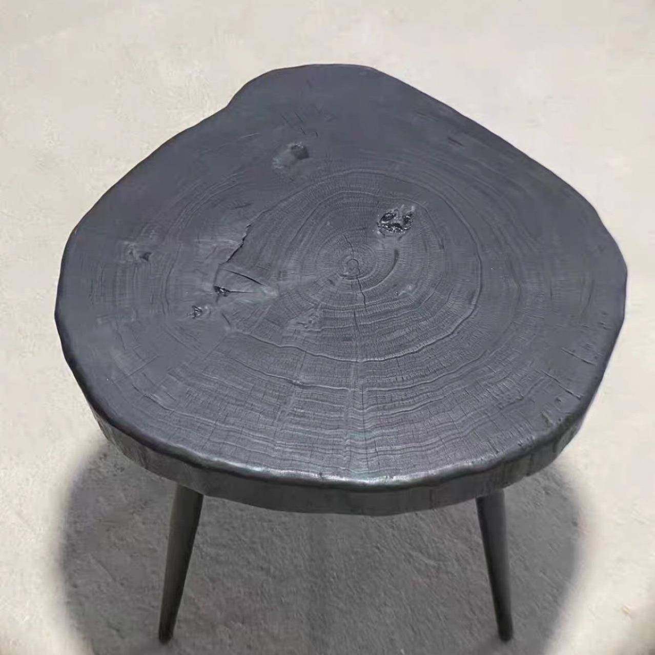 阳实LFG木桌茶桌茶台碳化小茶沙发复边几榆木台民宿茶几客厅家用