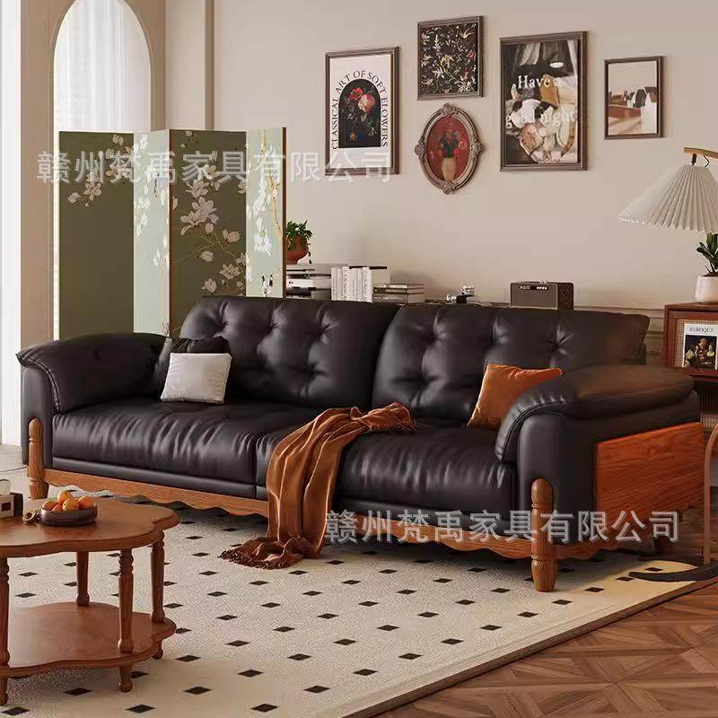式复古实木云朵沙发灯绒小户型直排油中古PUG风客芯厅蜡法皮高脚,电子元器件市场,其它元器件,淘宝优惠券,粉丝福利购,淘宝优惠卷