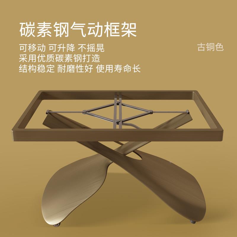 几升降茶桌两用小户型多功缩FS7M6699能客餐厅现代轻奢岩板可伸一