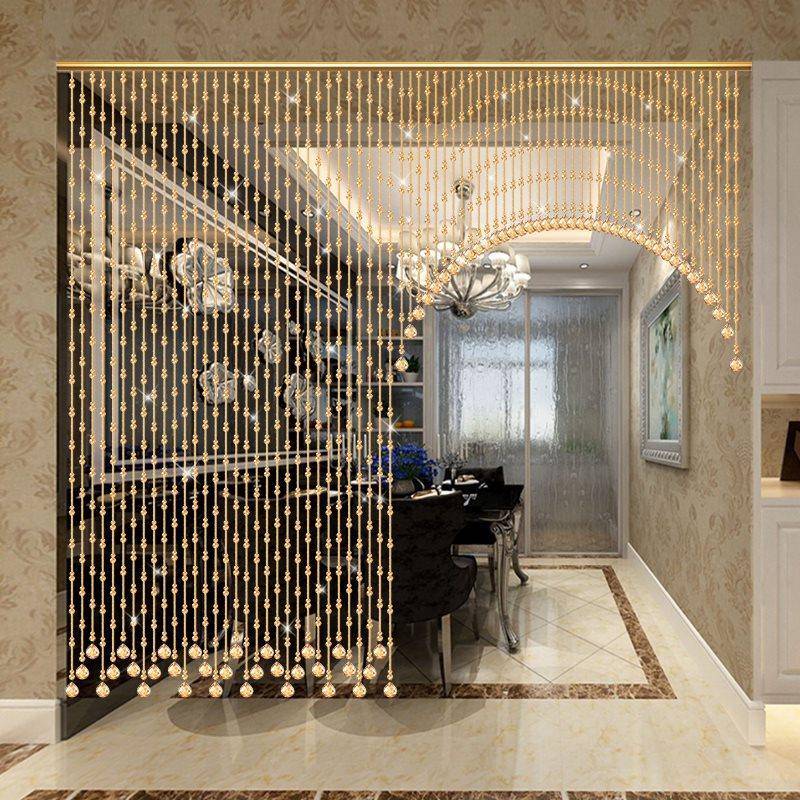 水晶葫芦珠帘过家用客餐厅遮装饰AYJ挡帘厕所道卧室门帘免孔挂打