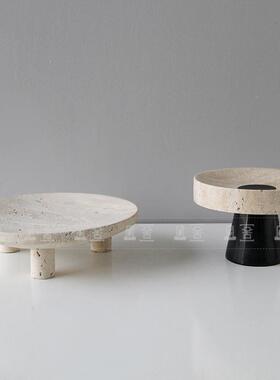 现轻奢极简创意洞石代样果摆DPY件售楼处板间盘客厅茶几桌面软装