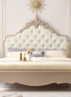 美式轻奢实木床主卧人床1.8代.5米1公主橡木TW1218欧式大床软现包