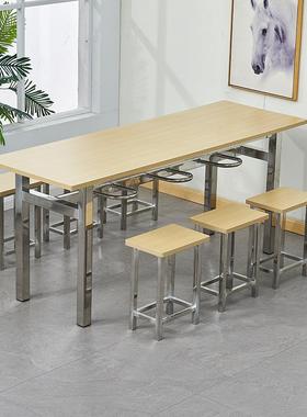 学员工食堂商用分体餐桌校QER椅组合4人6人不钢餐不桌锈钢桌锈椅