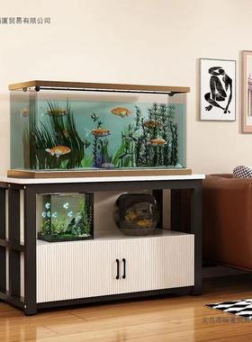 柜鱼缸客厅隔断简约用用鱼缸家承重溪流缸底柜鱼KAG缸柜客厅家宠