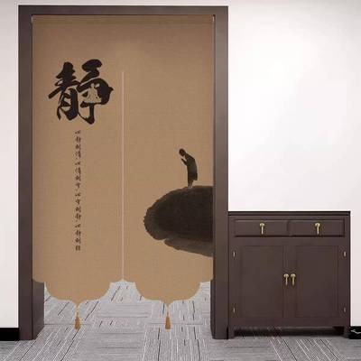 异形窗帘古风门帘隔断帘玄关半截式风水帘免打孔卧室卫生间遮挡帘