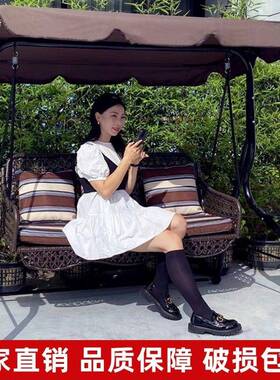 外阳台秋千户外花园床秋千椅室外院成REQ摇庭人摇椅铁艺遮阳室内