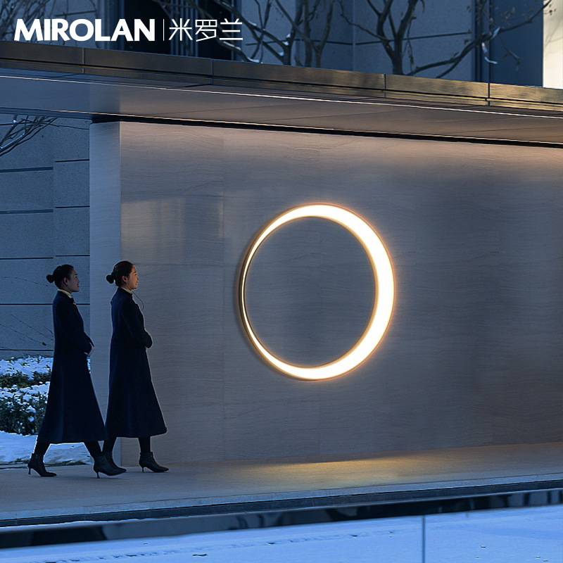 户外太阳能壁灯花园庭院灯别墅外墙壁灯现代月亮灯阳台室外壁灯